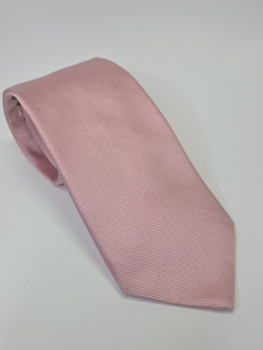 Nordstrom Mens Solid Light Pink "Rose" 100% Silk Made In USA Repp Tie 3.5"x58.5"